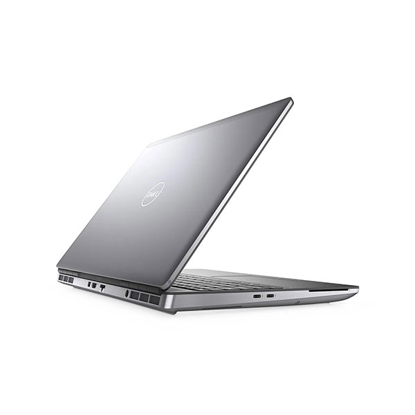 لابتوب Dell Precision 7550 من الخلف بزاوية جانبية – تصميم معدني وفتحات تهوية قوية